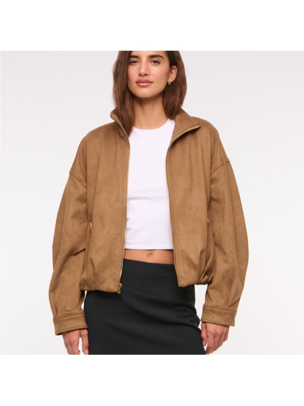 Abercrombie Vegan Suede Bubble Jacket